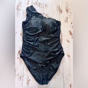 J.Crew ruched one shoulder swimsuit